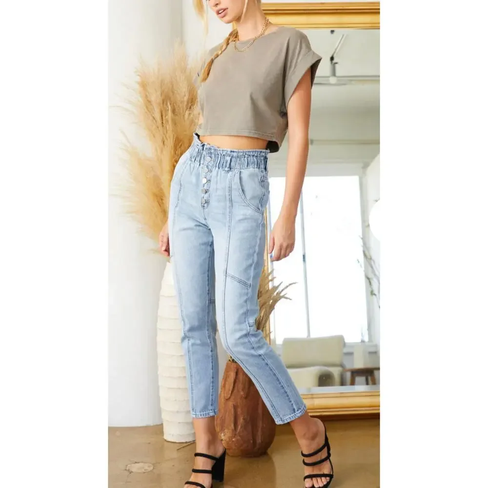 Kancan Bronte Ultra High Rise Paperbag Mom Jeans size 27 - Picture 11 of 11